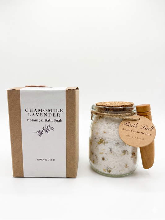 Chamomile Lavender Botanical Bath Soak – All-Natural Sea Salt Blend