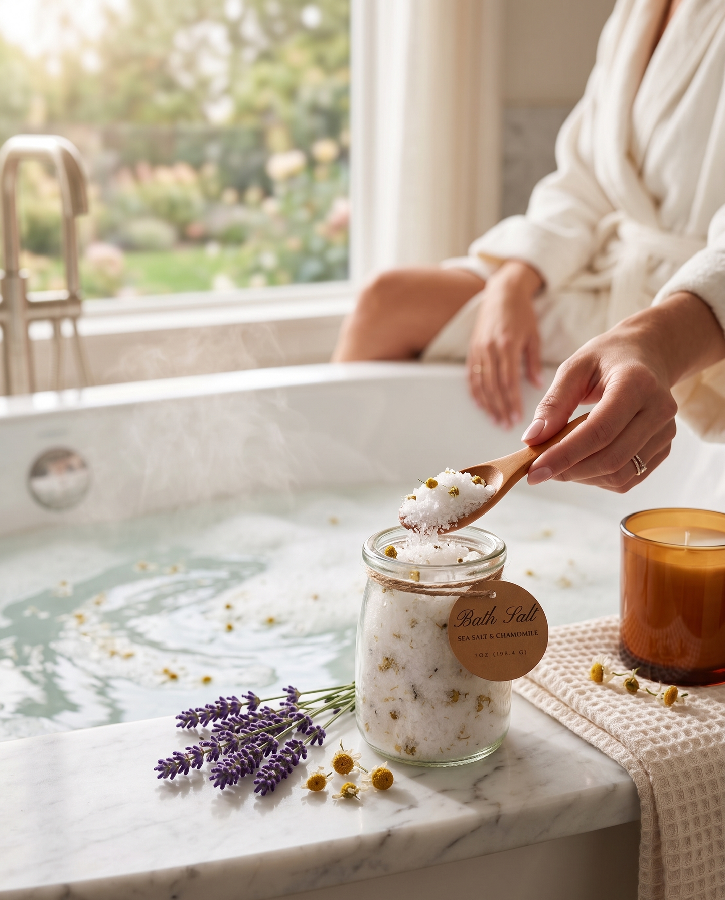 Chamomile Lavender Botanical Bath Soak – All-Natural Sea Salt Blend
