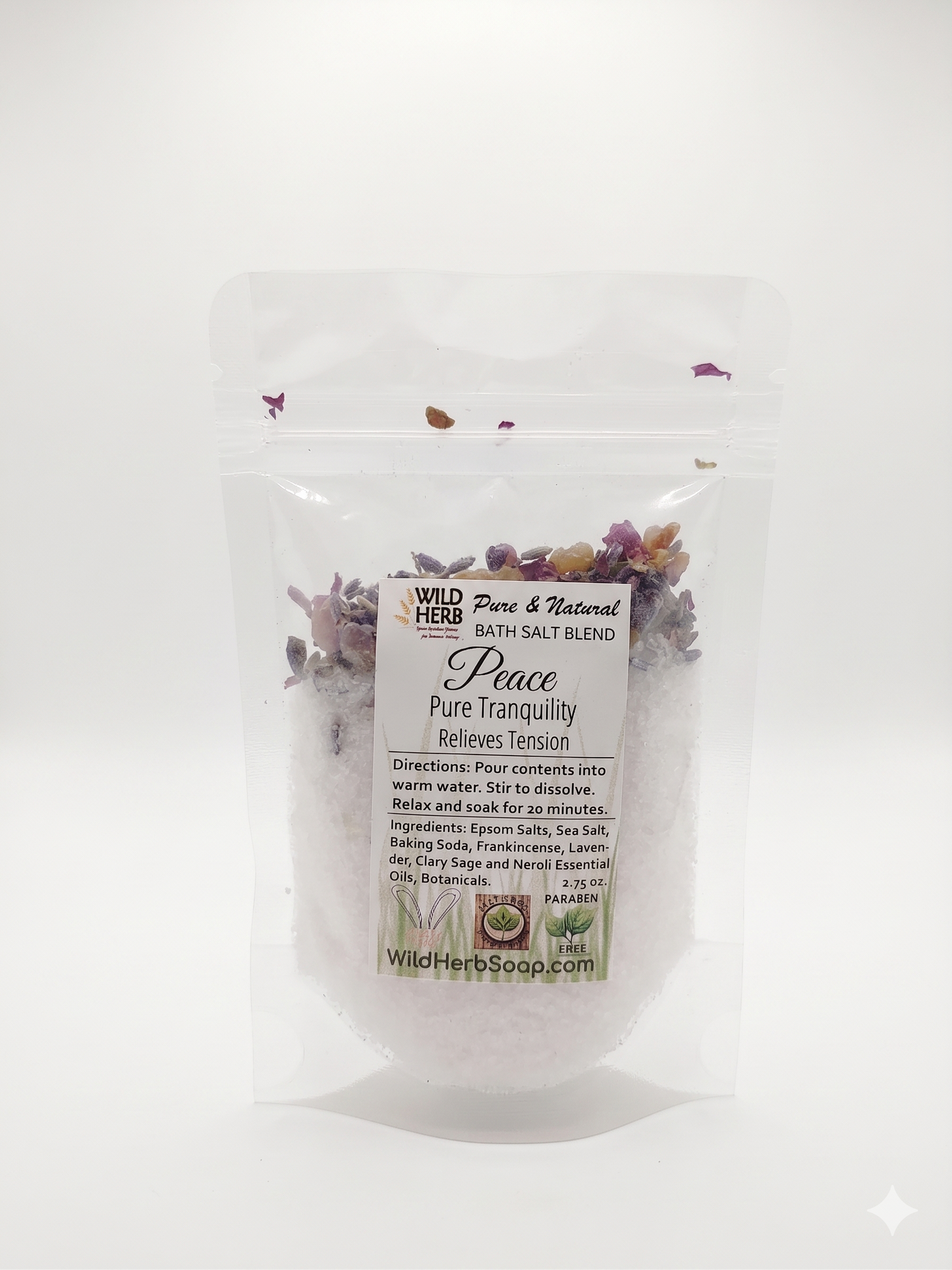 Wild Herb "Peace" Bath Salt Blend – Natural Aromatherapy Tension Relief