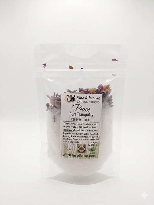 Wild Herb "Peace" Bath Salt Blend – Natural Aromatherapy Tension Relief