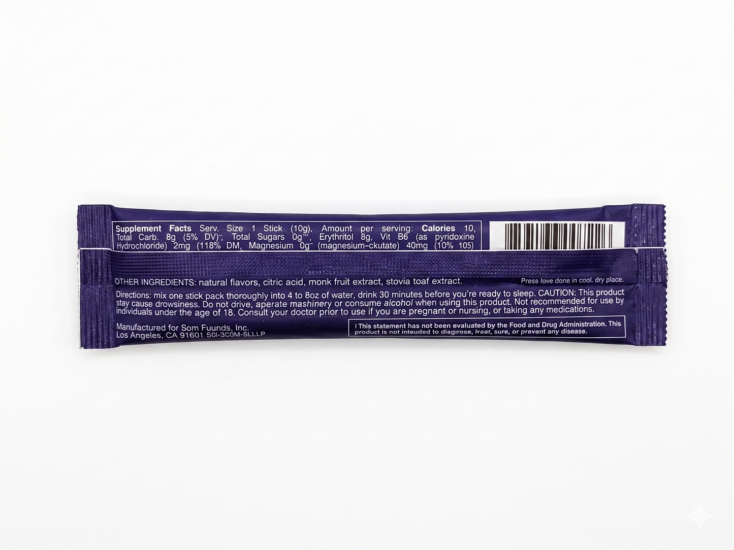 Som Sleep Powder Stick Pack - Cherry Flavor (0.35 oz / 10g)